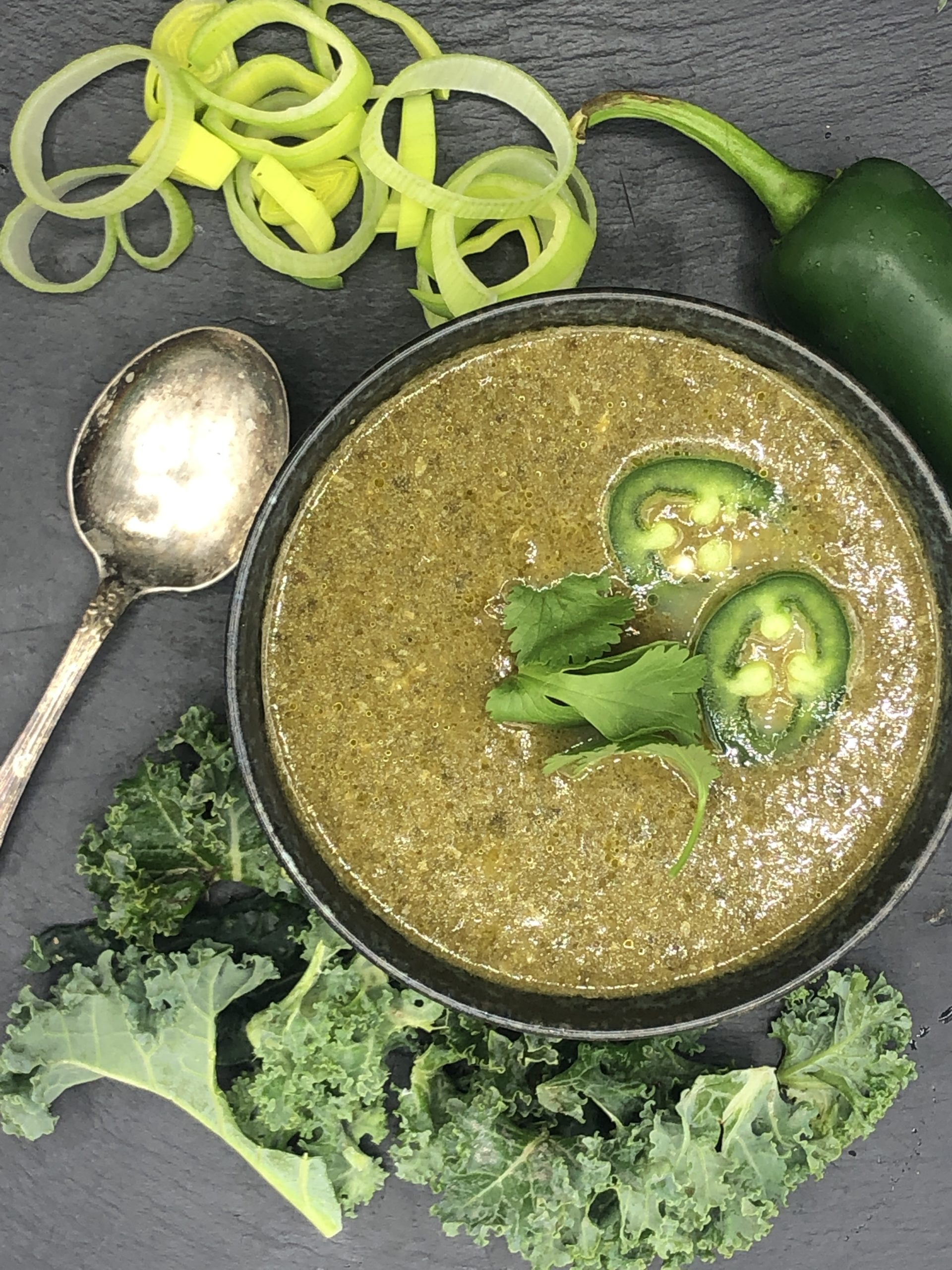 Kale Leek Coconut Soup Vegan, Keto, and Whole30 Compliant Jolly Tomato
