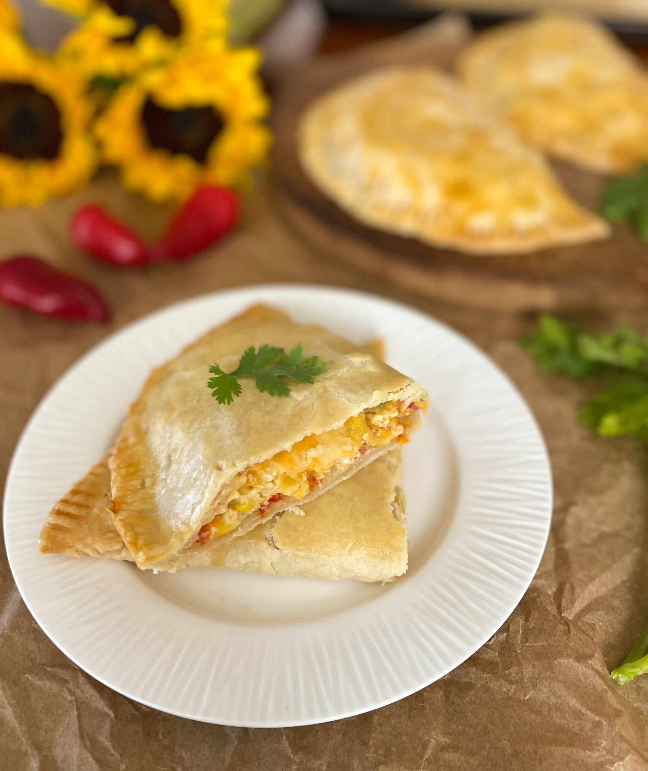 Tex-Mex Breakfast turnovers on a plate.