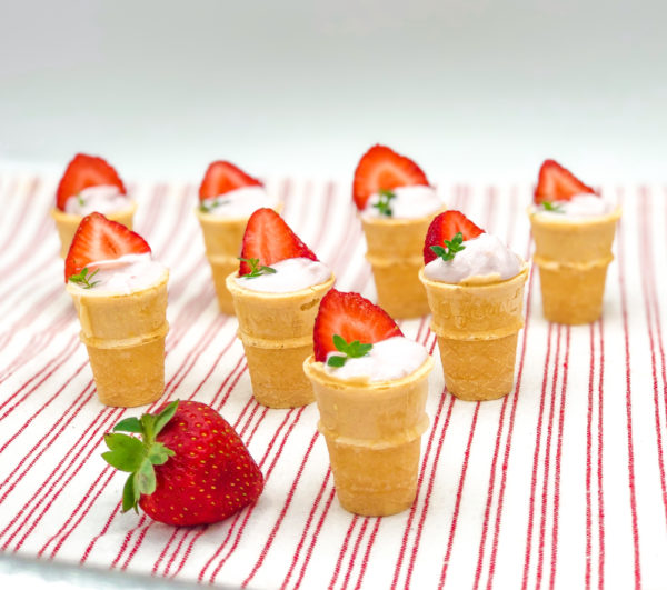 Strawberry Yogurt Cones