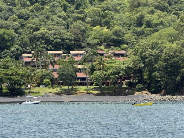 Exterior view of resort from the ocean.