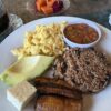 Plate with traditional Nicaraguan breakfast.