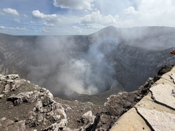 A view down into the mouth of Masaya volcano.