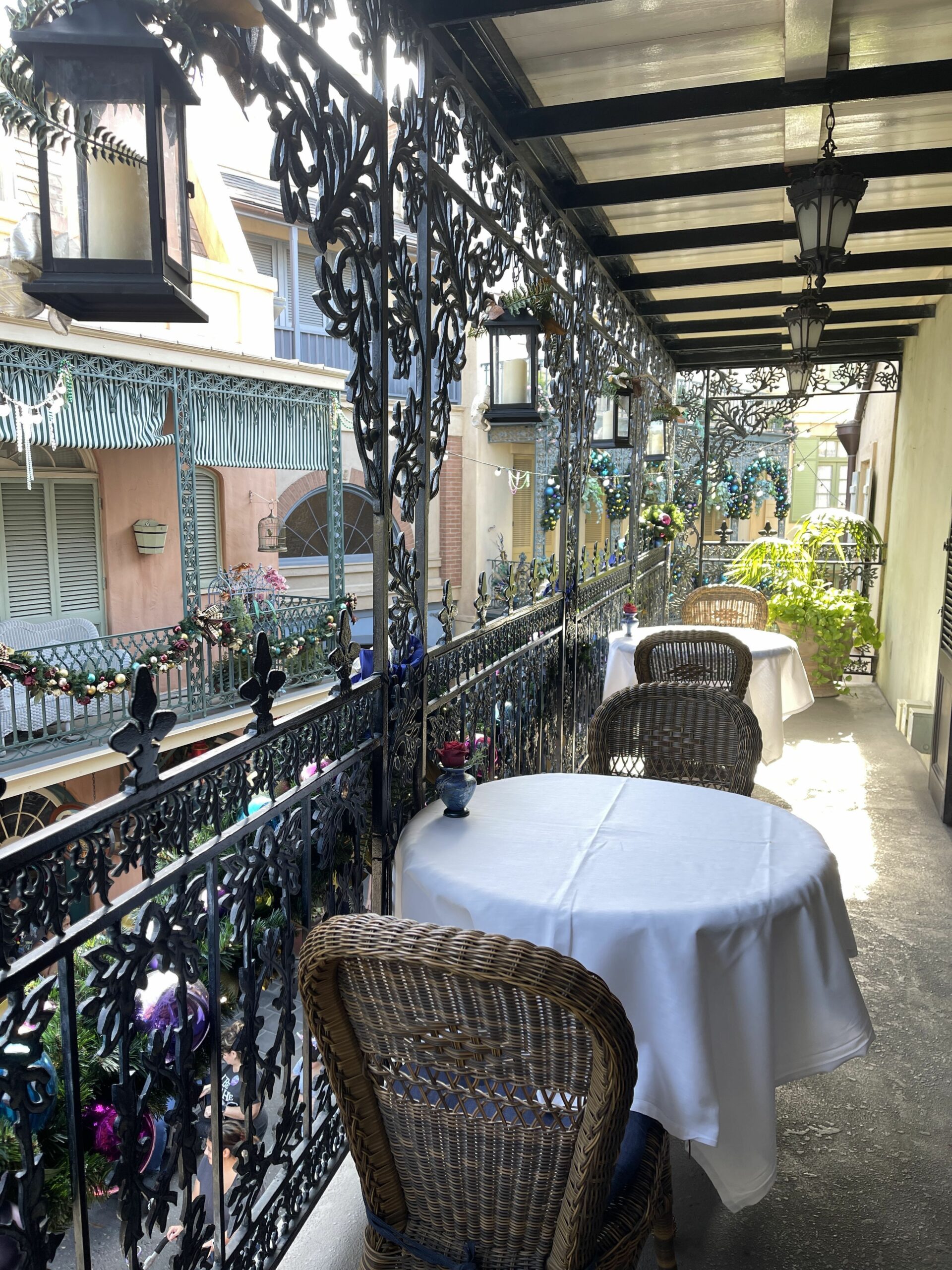 View of the balcony onto New Orleans Square.