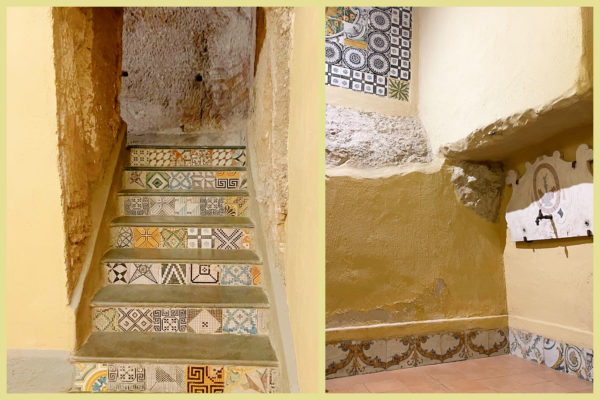 tiles in excavated areas at Hotel San Francesco al Monte
