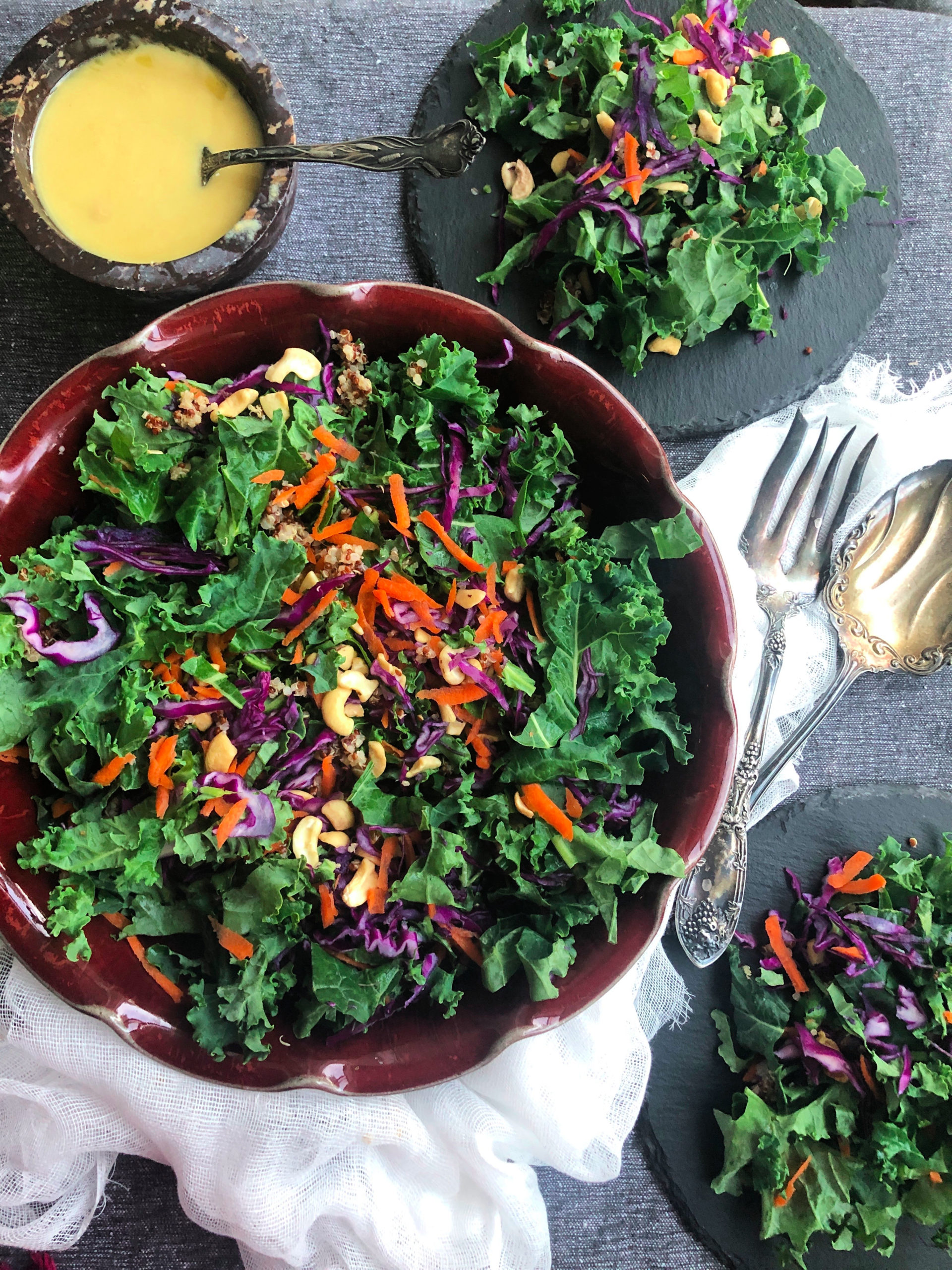Hearty Kale Salad with TahiniMaple Dressing Jolly Tomato