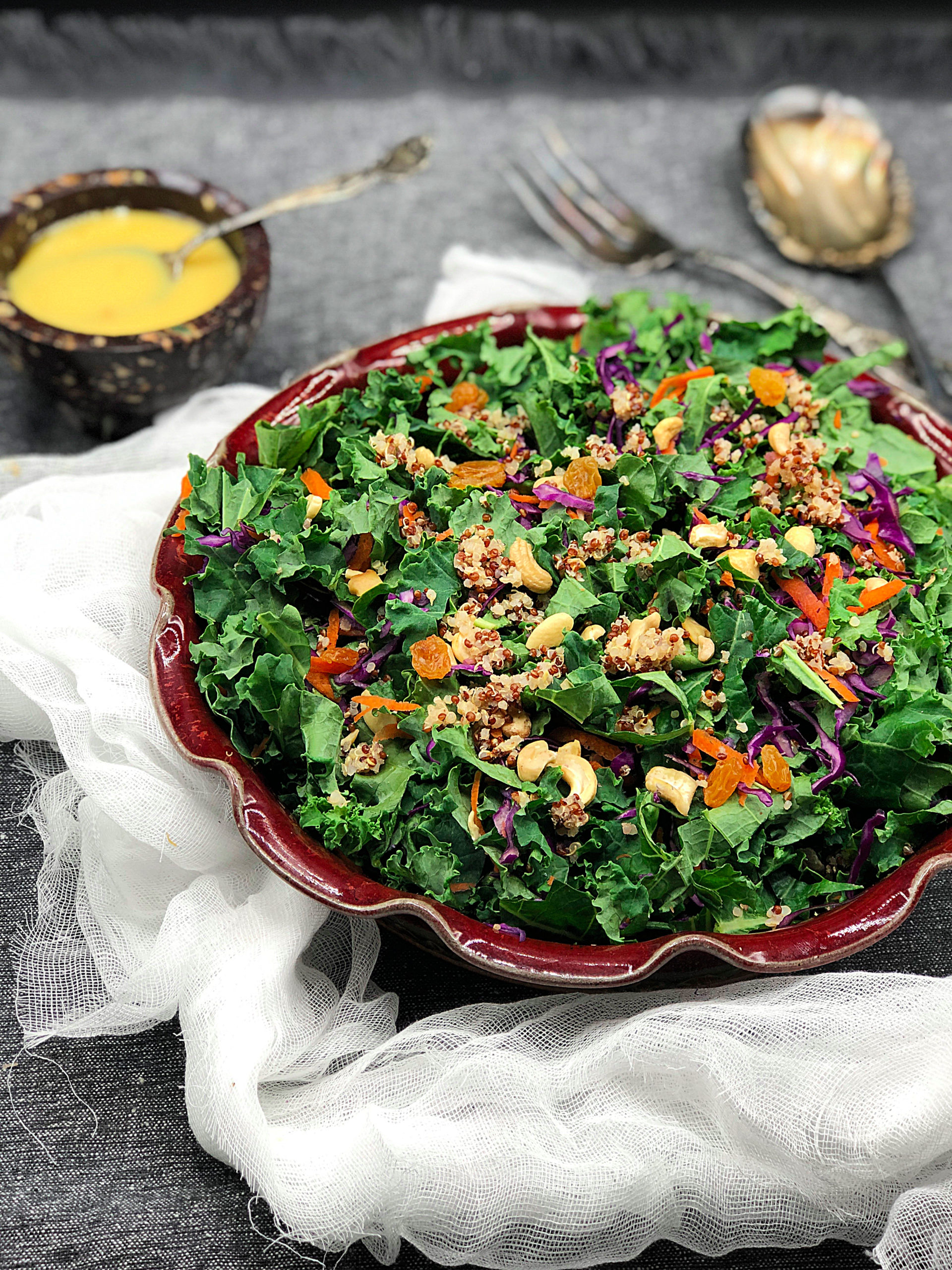Hearty Kale Salad with TahiniMaple Dressing Jolly Tomato
