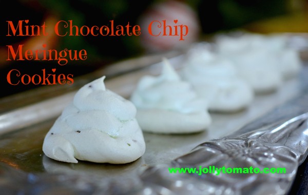 mint chocolate chip meringue cookies