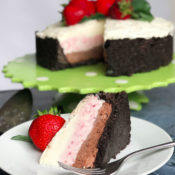 Frozen Neopolitan Strawberry Cheesecake