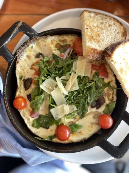 Overhead view of vegetable frittata.