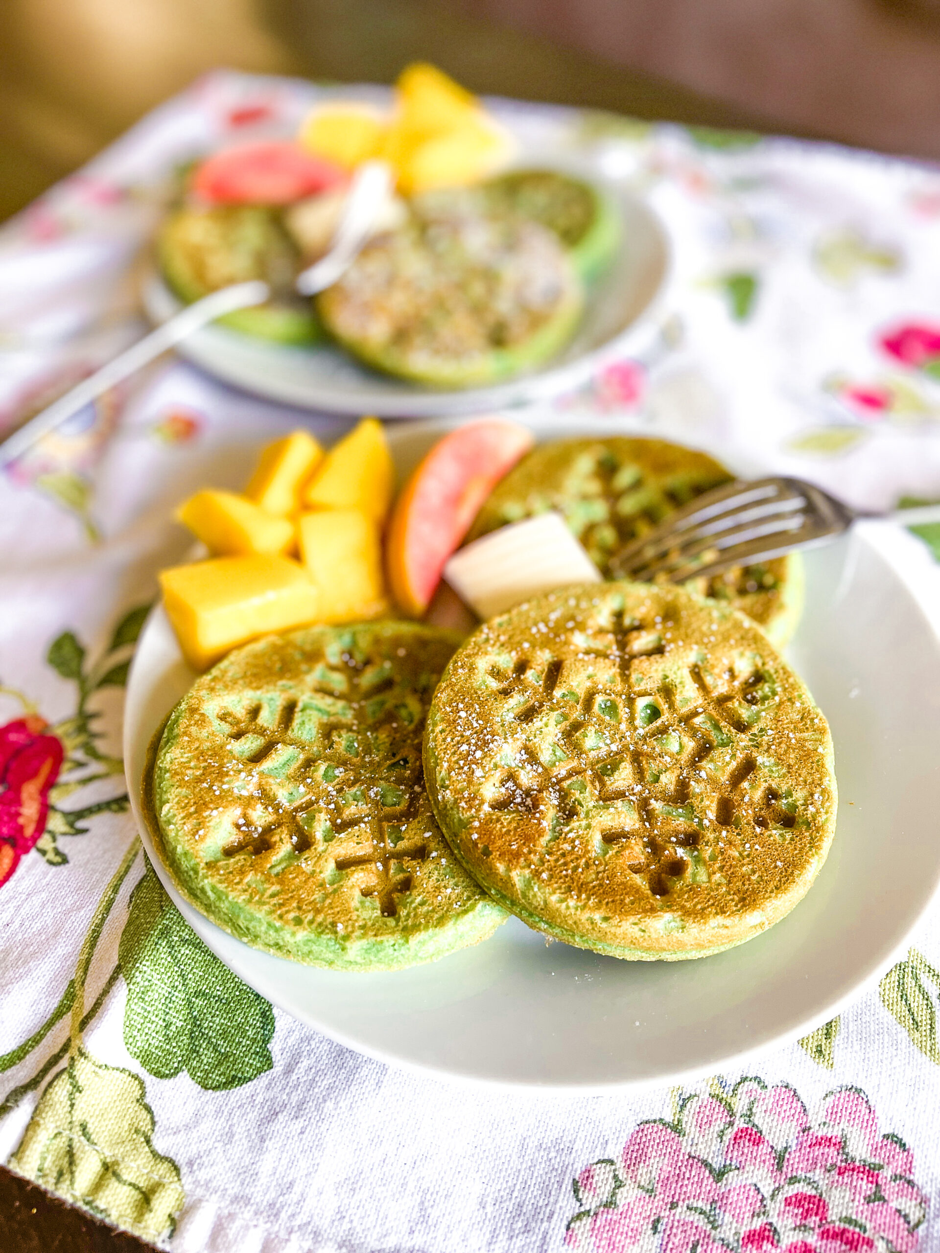 Pandan Waffles Jolly Tomato