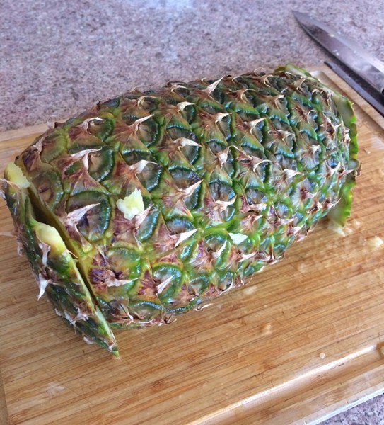 Here's the pineapple with the side skin attached.