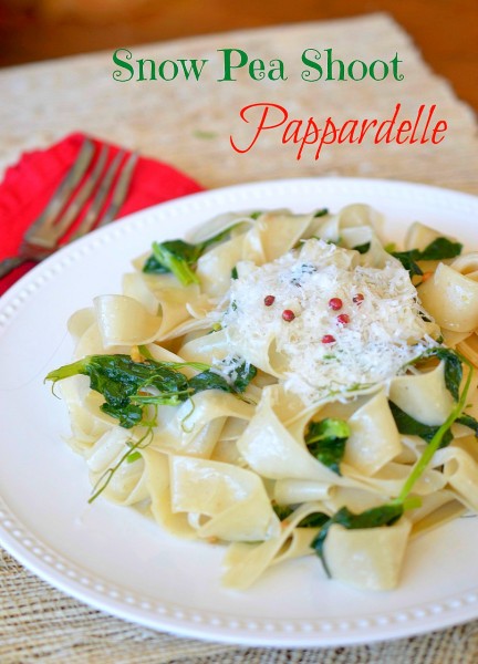 Snow Pea Shoot Pappardelle